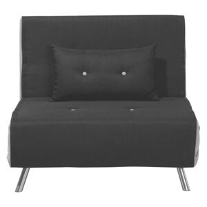 Sofa Bed Black Fabric Upholstery Single Sleeper Fold Out Chair Bed Beliani