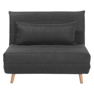 Small Sofa Bed Dark Grey Fabric 1 Seater Fold-Out Sleeper Armless Scandinavian Beliani