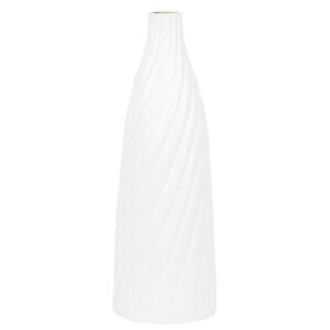 Decorative Vase White 54 cm Ceramic Minimalist Modern Scandinavian Decor Beliani
