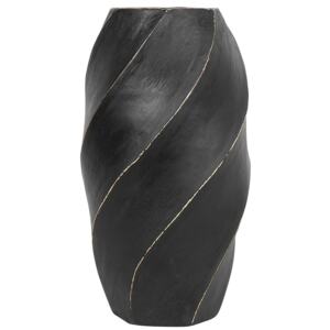 Flower Vase Black Ceramic Decorative Elegant Beliani