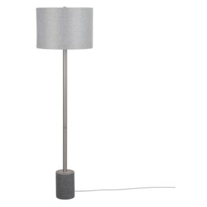 Floor Lamp Grey Marble Base Silver Drum Shade Standing Living Room Beliani