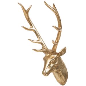 Wall Mounted Decor Gold Ceramic Deer Stag Head Trophy Glamour Beliani