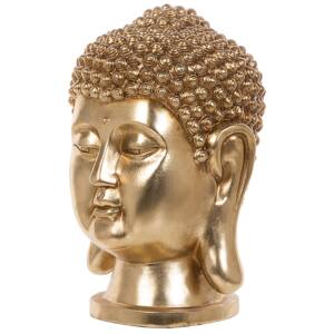 Decorative Figurine Gold Ceramic Buddha Head Statuette Ornament Glamour Style Decor Accessories Beliani