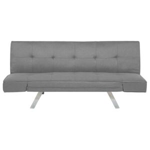3 Seater Sofa Bed Light Grey Upholstered Armless Modern Beliani