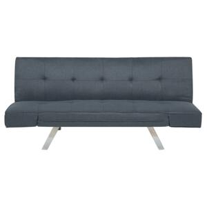 3 Seater Sofa Bed Dark Blue Upholstered Armless Modern Beliani