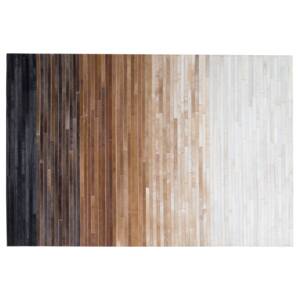 Rug Brown Beige Leather 160 x 230 cm Modern Patchwork Ombre Multicolour Handcrafted Beliani