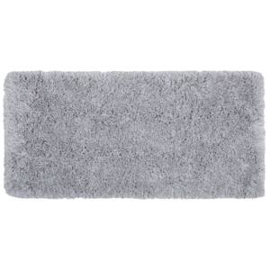 Shaggy Area Rug High-Pile Carpet Solid Grey Polyester Rectangular 80 x 150 cm Beliani