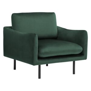 Armchair Green Velvet Fabric Black Legs Modern Retro Style Beliani
