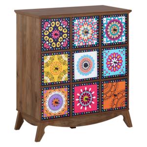 Sideboard Multicolour Moroccan Style with 9 Drawers Vintage Boho Beliani