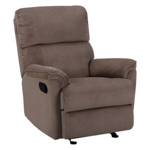 Armchair with Footrest Light Brown Polyester Modern Contemporary Style Beliani
