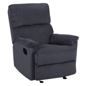 Armchair with Footrest Dark Grey Polyester Modern Contemporary Style Beliani