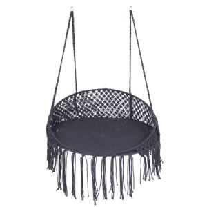 Cotton Hanging Chair Black Swing Hammock Boho Indoor Outdoor Beliani