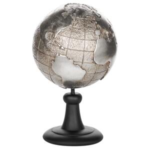 Decorative Globe Silver Polyreisin 33 cm Contemporary Beliani
