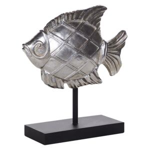 Decorative Figurine Silver Polyresin 38 cm Mirrored Fish Beliani