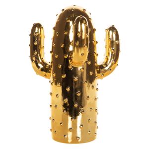 Decorative Figurine Cactus Gold Polyreisin 29 cm glamour Beliani