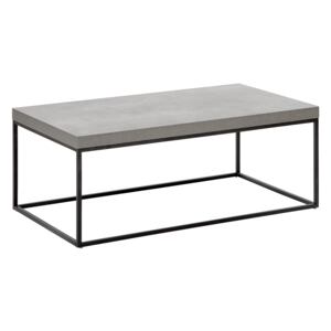 Coffee Table Grey Concrete Effect Black Metal Legs 100 x 60 cm Rectangular Industrial Glam Beliani