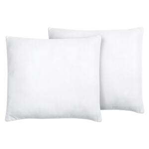 Set of 2 Bed Pillows White Microfibre 80 x 80 cm Soft Beliani