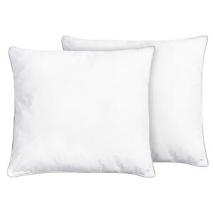 Set of 2 Bed Pillows White Cotton 80 x 80 cm Soft Beliani