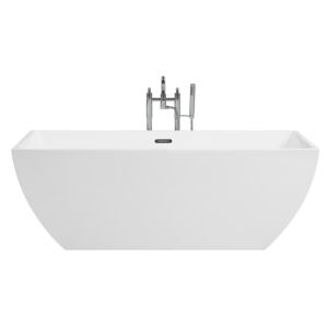 Freestanding Bath White Sanitary Acrylic Single Rectangular Minimalist Modern Design Beliani