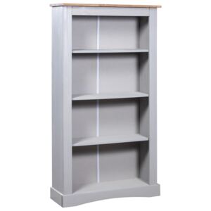 VidaXL 4-Tier Bookcase Mexican Pine Corona Range Grey 81x29x150 cm