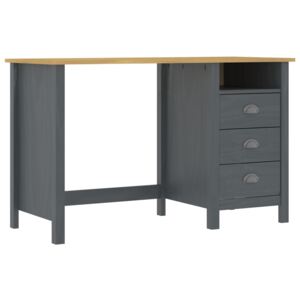 VidaXL Desk Hill Range with 3 Drawers Grey 120x50x74 cm Solid Pine Wood