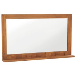 VidaXL Wall Mirror with Shelf 100x12x60 cm Solid Teak Wood