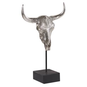 Bull Skull Decor Silver Polyresin Animal Head Accent Decoration Beliani