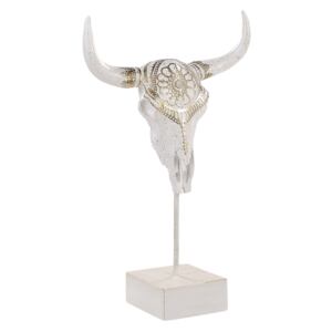 Bull Skull Decor White Polyresin Animal Head Accent Decoration Beliani