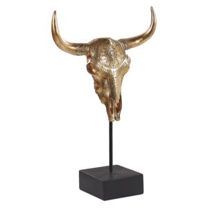 Bull Skull Decor Gold Polyresin Animal Head Accent Decoration Beliani