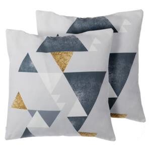 Set of 2 Decorative Cushions Multicolour Triangle Pattern 45 x 45 cm Geometric Print Modern Minimalist Decor Accessories Beliani