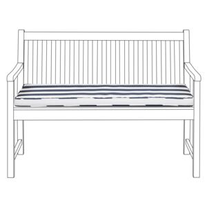 Outdoor Seat Pad Blue and White Polyester Water Resistant Striped Bench Cushion 112 x 54 cm Garden Beliani
