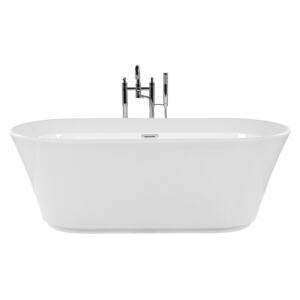 Freestanding Bath White Sanitary Acrylic Oval Single 170 x 79 cm Modern Design Beliani