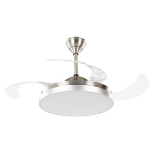 Ceiling Fan with Light Ventilator Silver Synthetic Material Metal 4 Blades Remote Control Beliani