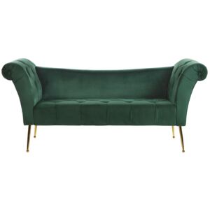 Chaise Lounge Beige Fabric Upholstery Light Wood Legs Scandinavian Style Beliani