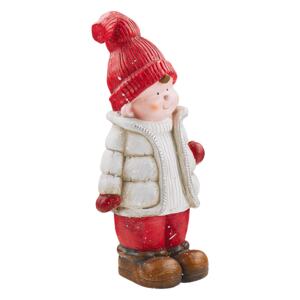 Figurine Multicolour Ceramic Handmade Christmas Winter Decoration Child Snow Toy Beliani