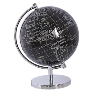 Globe Black Synthetic Decorative 15 cm World Sphere Office Study Modern Decor Beliani