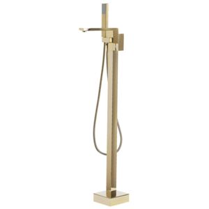 Freestanding Bath Mixer Tap Gold Faucet Shower Kit Floor Mounted Beliani