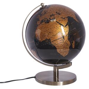 Globe Black Synthetic with LED Decorative 23cm World Sphere Office Study Modern Decor Beliani