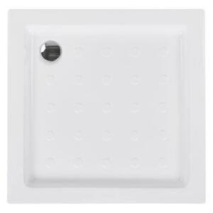Shower Tray with Drain White Acrylic with ABS 80 x 80 x 7 cm Minimalist Anti-Slip Beliani