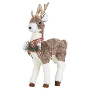 Decorative Figurine Brown Synthetic Fur Reindeer 65 cm Christmas Decor Gift Beliani
