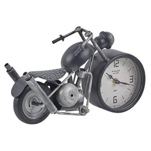 Table Clock Motorcycle Shape Metal Black and Silver Vintage Beliani