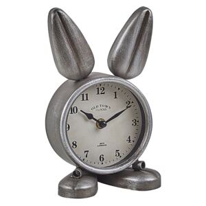 Table Clock Bunny-Shaped Metal Silver Modern Beliani