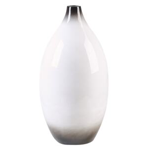 Decorative Vase Black and White 46 cm Terracotta Elegant Modern Beliani