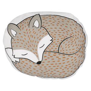 Kids Cushion Grey Fabric Fox Shaped Pillow with Filling Soft Children's Toy Beliani