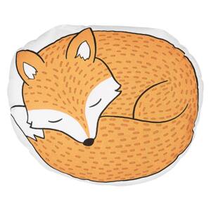 Kids Cushion Orange Fabric Fox Shaped Pillow with Filling Soft Children's Toy Beliani