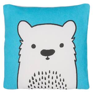 Kids Cushion Blue Fabric Bear Image Pillow with Filling Soft Childrens' Toy Beliani