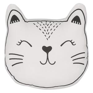 Kids Cushion Black and White Fabric Cat Shaped Pillow with Filling Soft Childrens' Toy Beliani