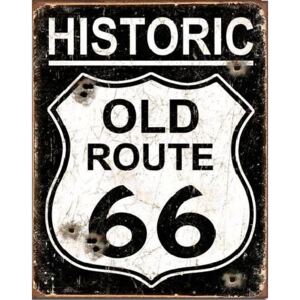 Metal sign OLD ROUTE 66 - Weathered, (31.5 x 40 cm)