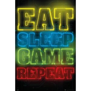 Poster Gaming - Eat Sleep Game Repeat, (61 x 91.5 cm)