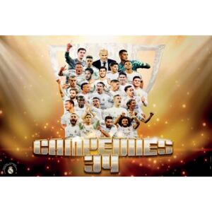 Poster Real Madrid - Campeones 2019/2020, (91.5 x 61 cm)